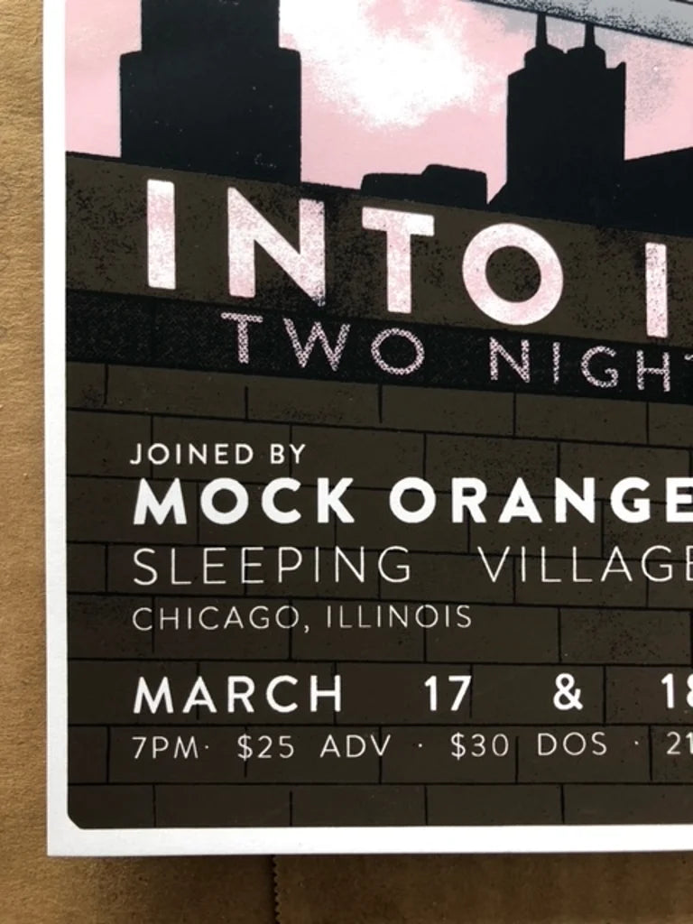 Into It. Over It. w/ Mock Orange - 3/17 & 3/18, 2022 - Screenprinted Show Poster