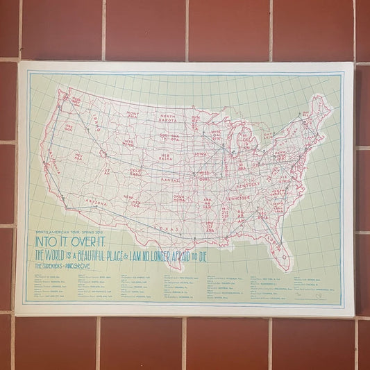 Into It. Over It. w/ The World Is..., The Sidekicks & Pinegrove - 2016 U.S Tour - Screenprinted Tour Poster