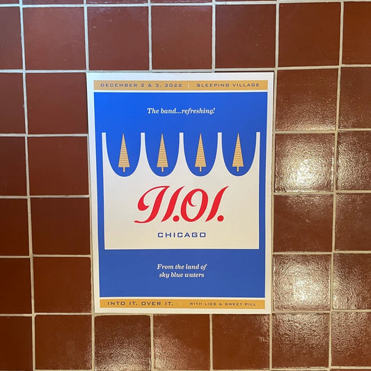 Into It. Over It. w/ Lies & Sweet Pill - December 2nd & 3rd, 2023 - Screenprinted Show Poster